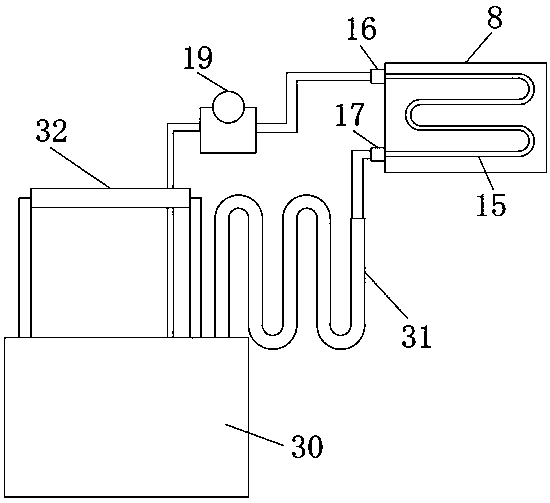 Plastic injection molding machine with cooling mechanism