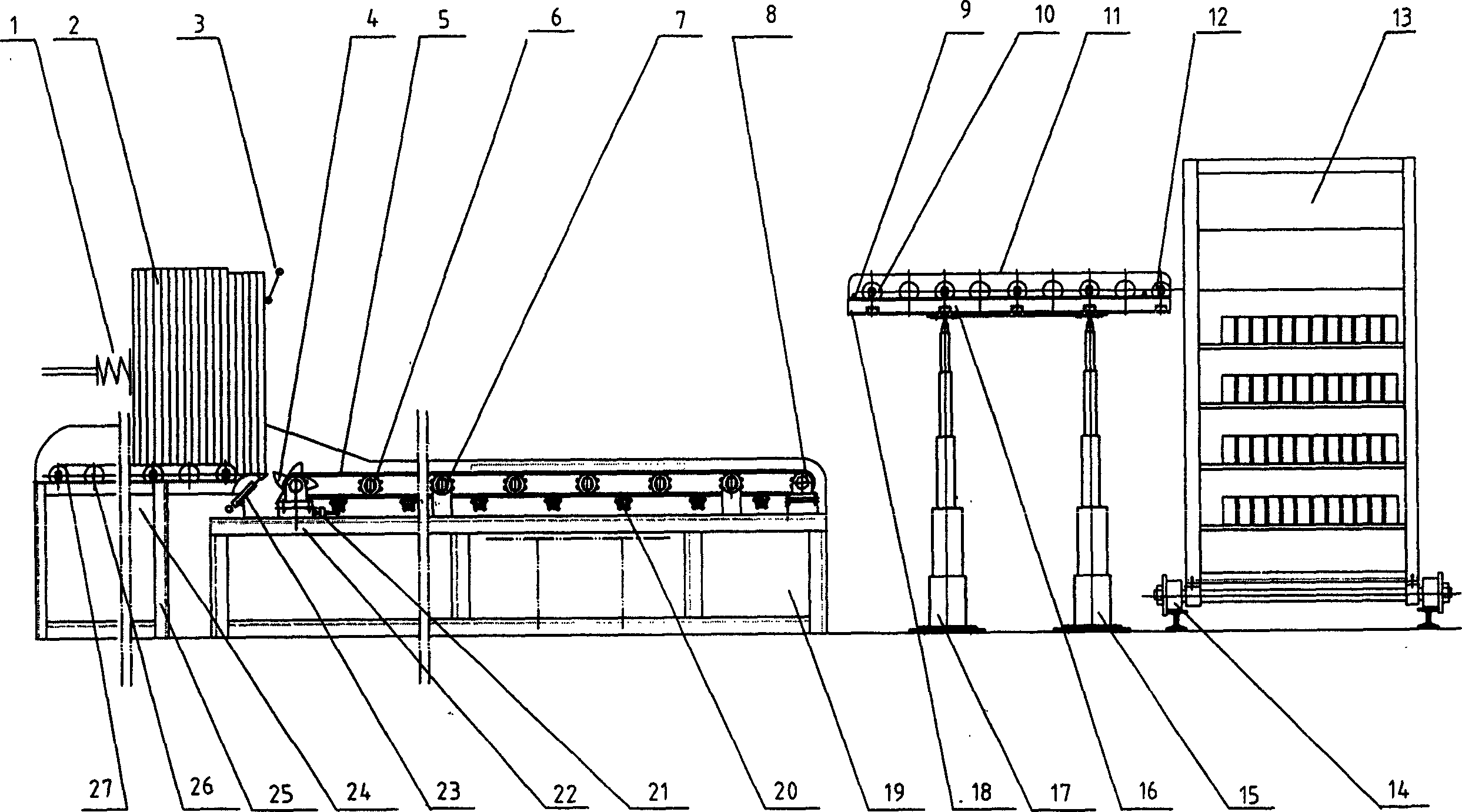 Flyash brick transfer device