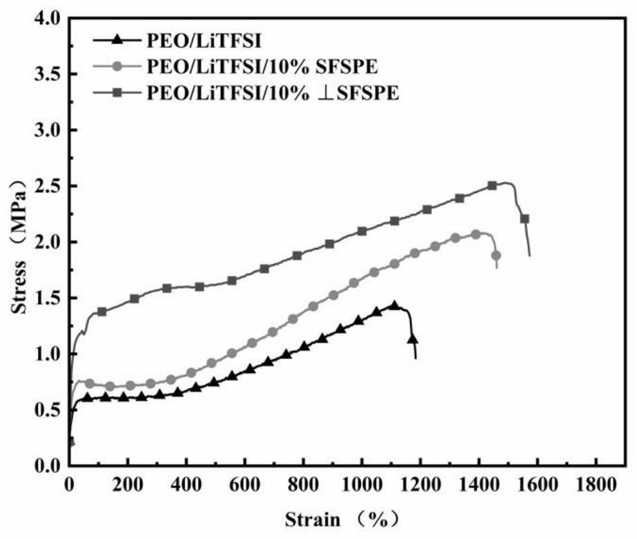 Method for preparing solid polymer electrolyte by doping magnetic field orientation organic modified magnetic nanofibers