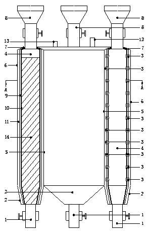 Hollow cylindrical garbage microwave pyrolysis furnace