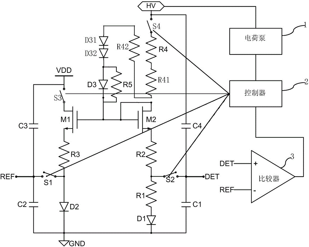 Stabilizing circuit of charge pump output voltage