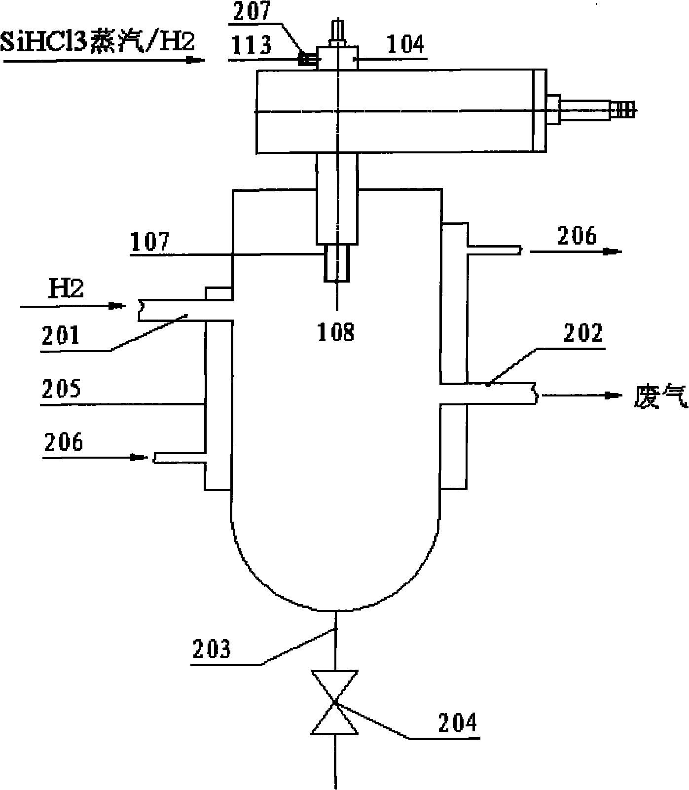 Polycrystalline silicon production device and method