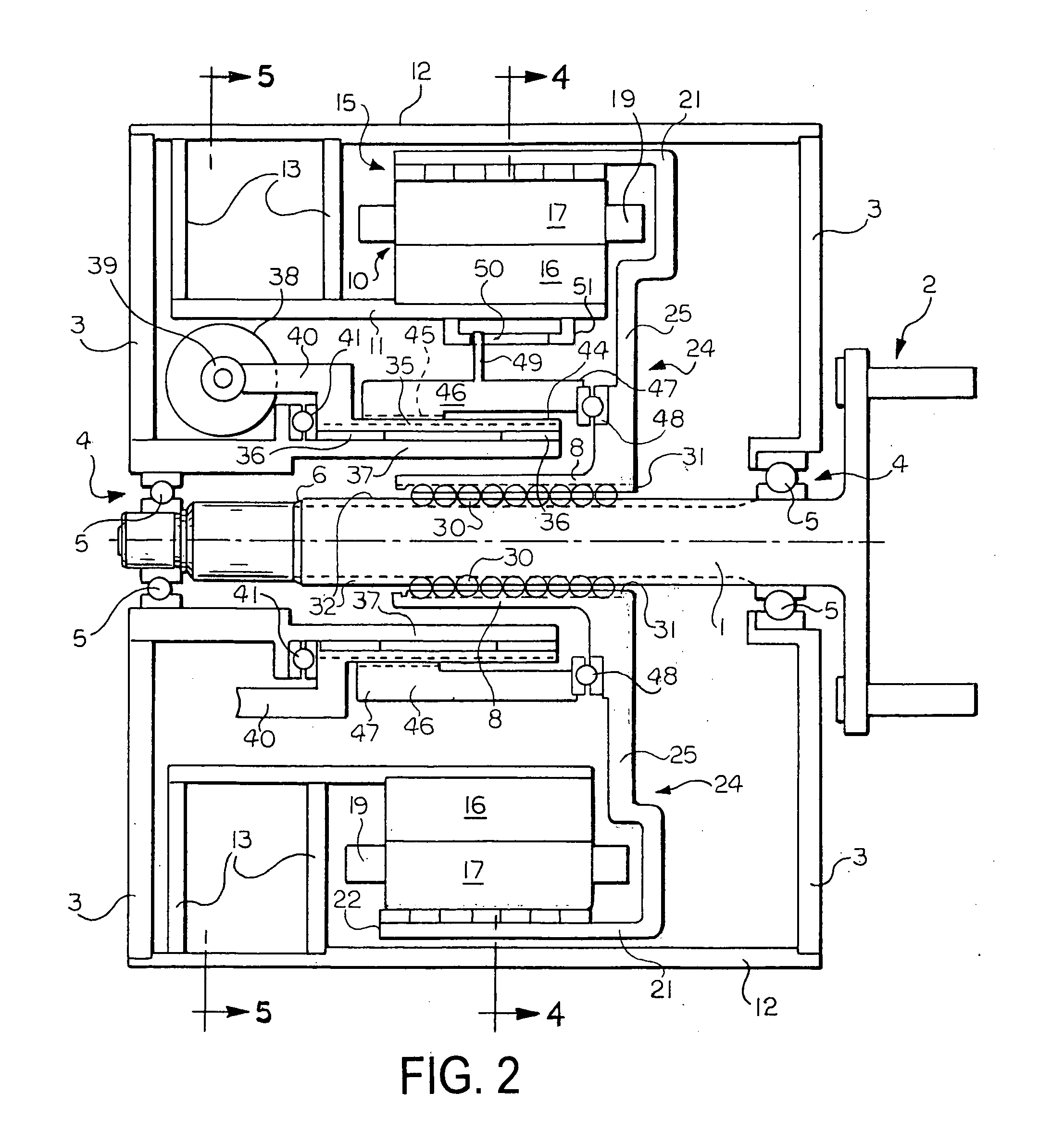 Brushless permanent magnet wheel motor with variable axial rotor/stator alignment