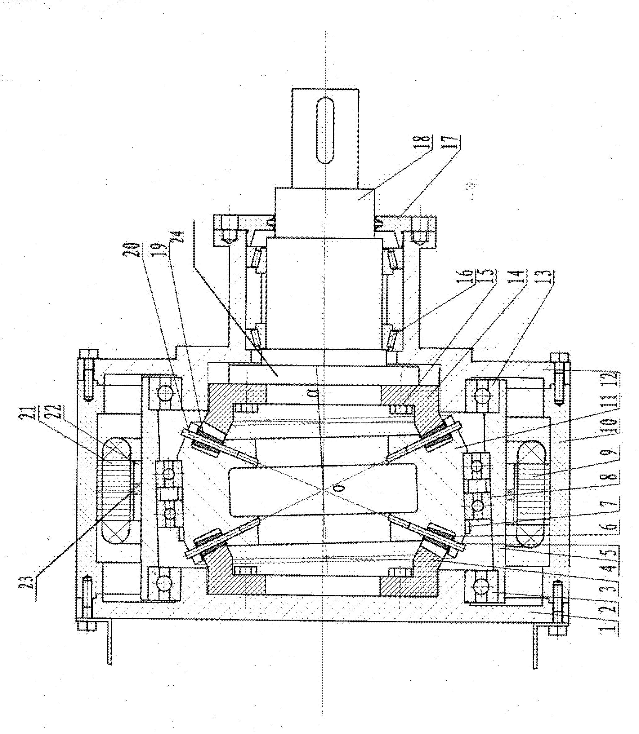 Electromechanical integration nutation oscillating tooth transmission device