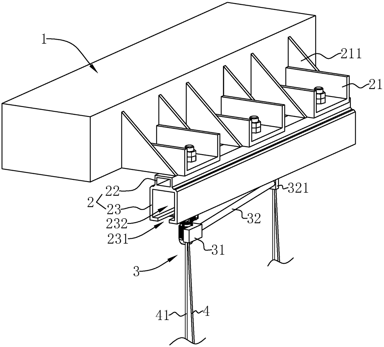 Rail-mounted working platform for building high-altitude suspension construction and capable of horizontally and vertically walking