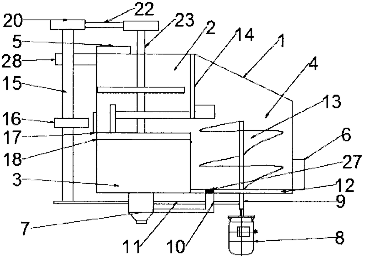 Device capable of effectively carrying out solid-liquid separation on kitchen garbage