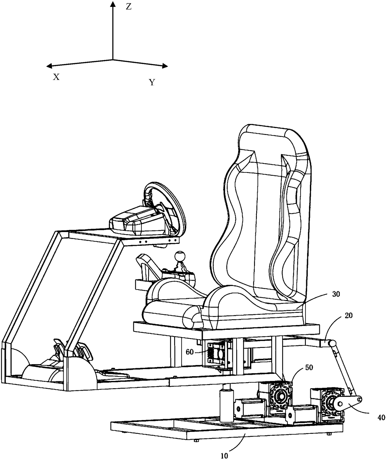 Motor-driven 3-DOF (three degrees of freedom) domestic game motion simulator