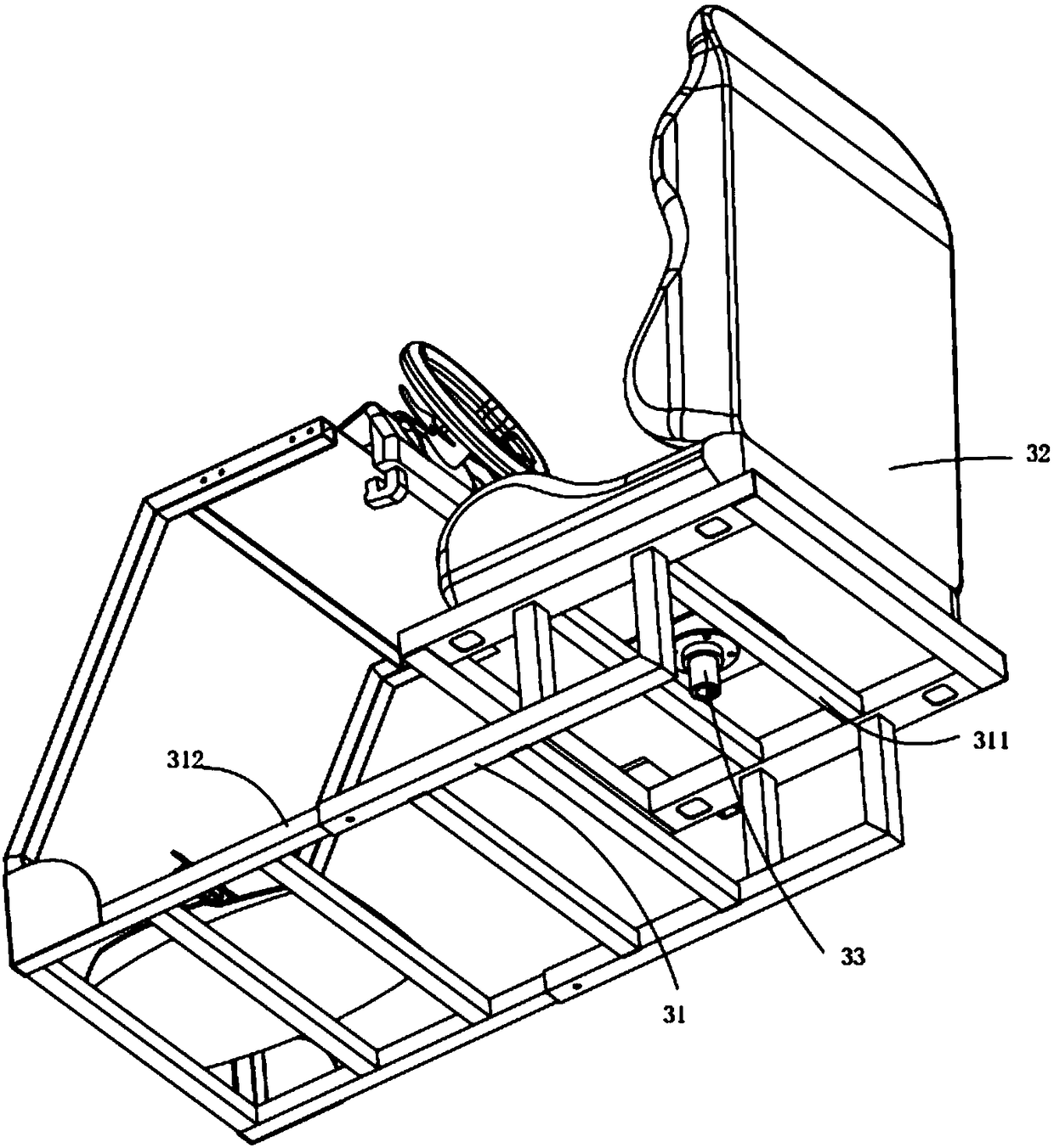 Motor-driven 3-DOF (three degrees of freedom) domestic game motion simulator