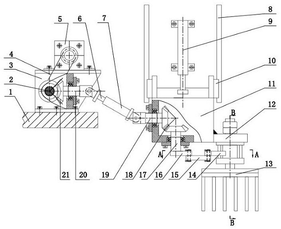 A flexible vibration mechanism for a berry plant fruit harvesting machine