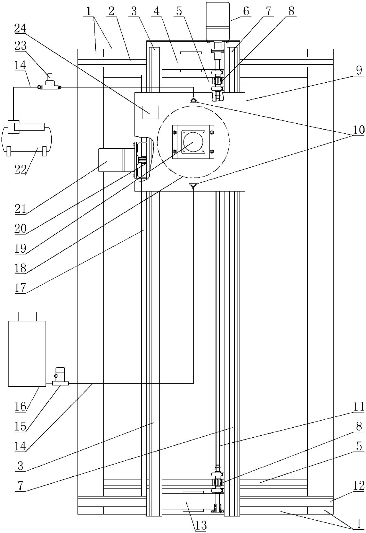 Dust removal device for glass screen