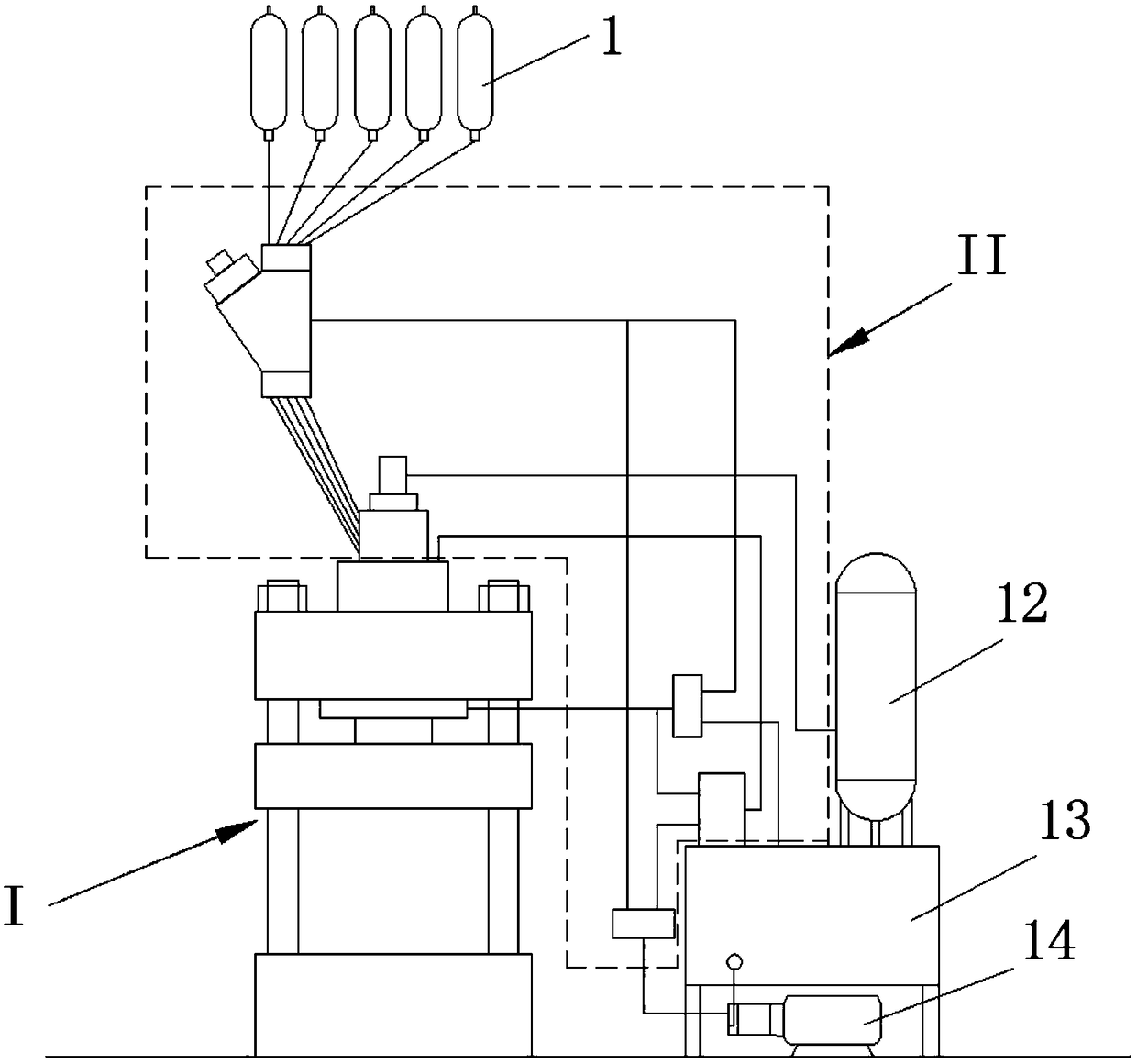 A hydraulic accumulator press