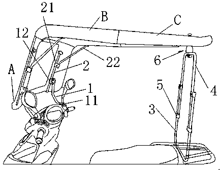 Fixed type electric vehicle wind shielding and sun shading device with universal rotation function