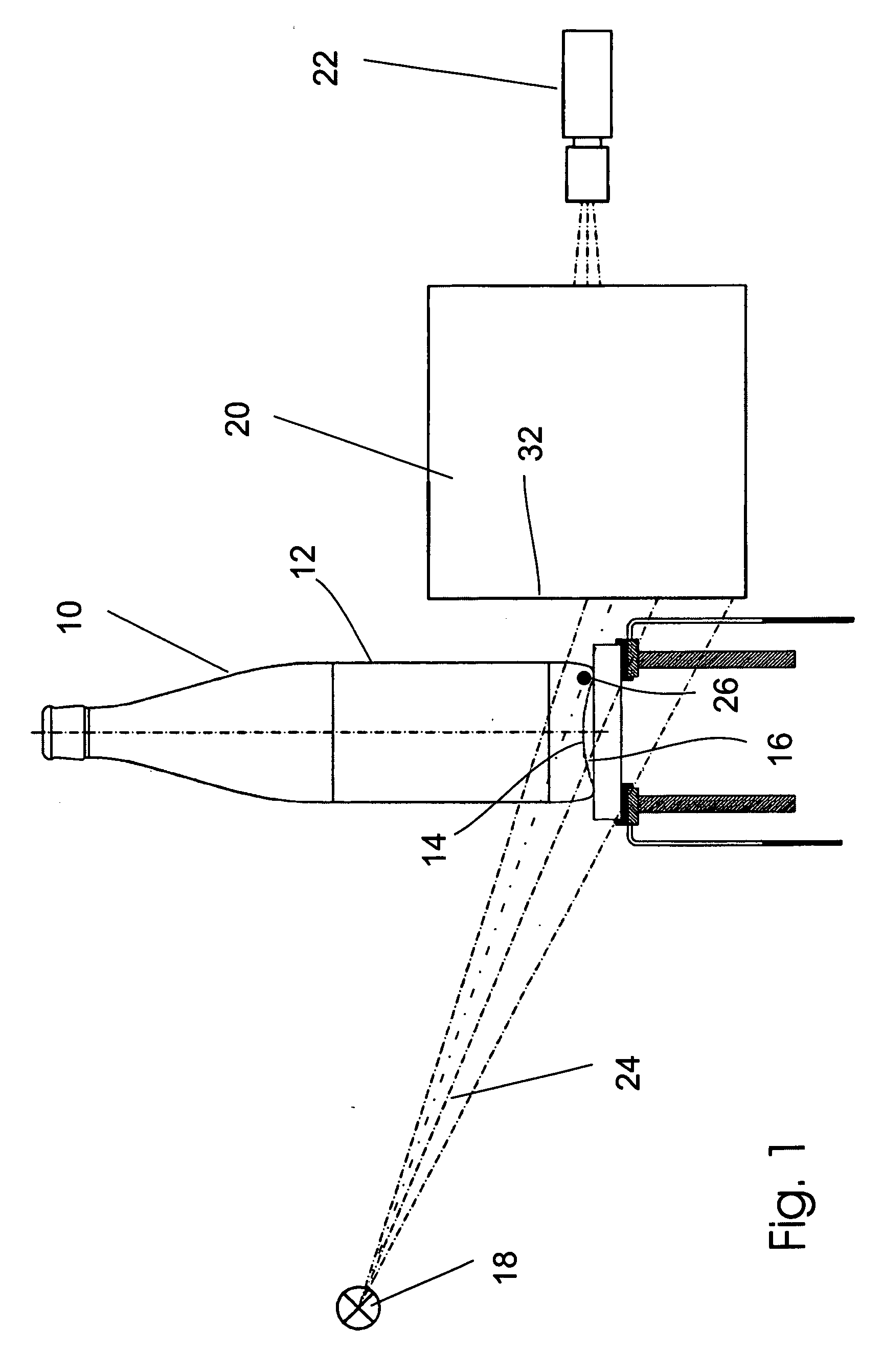 Device for examining filled containers by means of X-Rays and use of this device