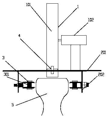 Rail-mounted distance measuring device capable of being prevented from falling from rail