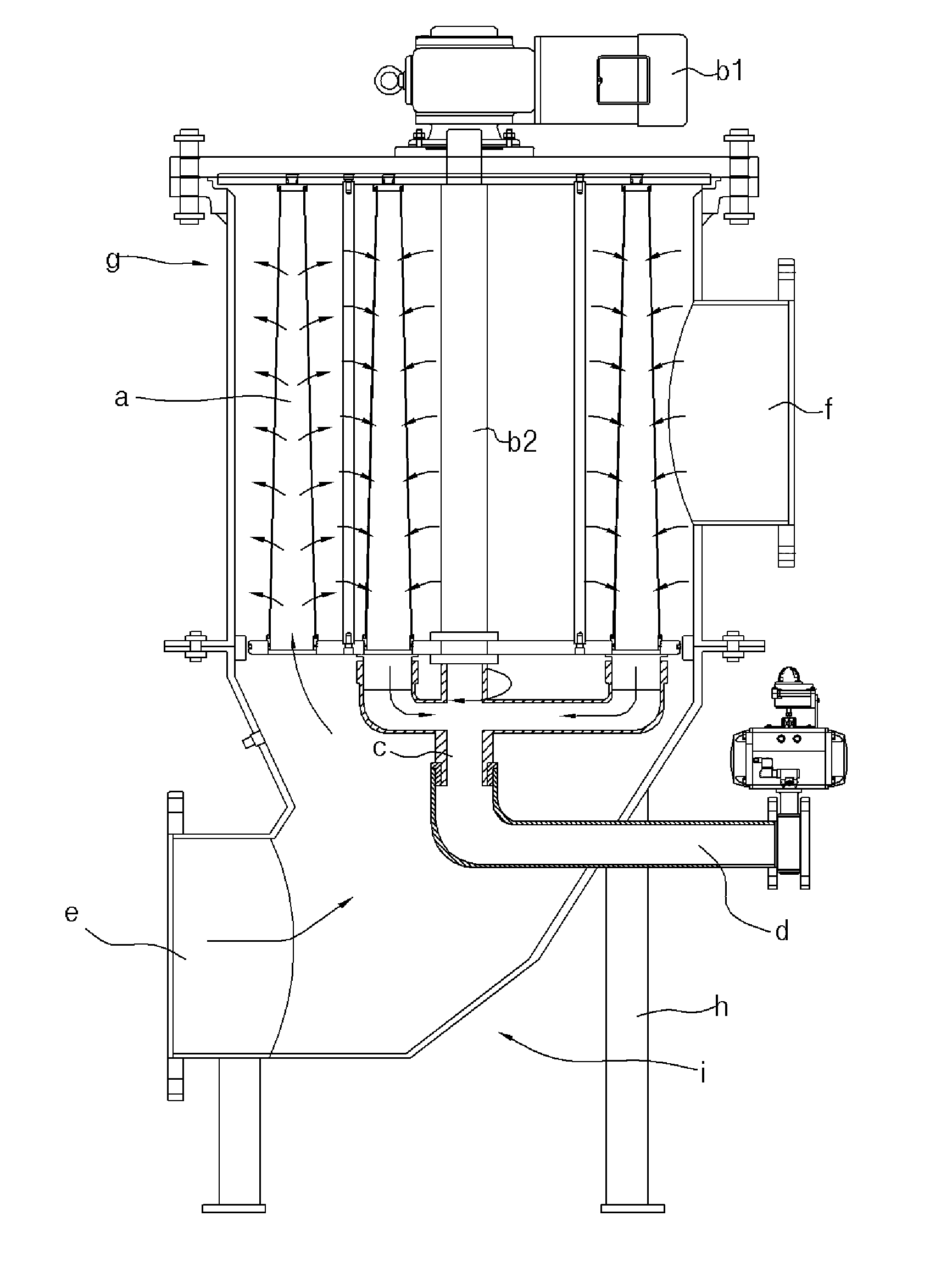 High-efficiency candle-type device for filtering ballast water having high-density filter structure