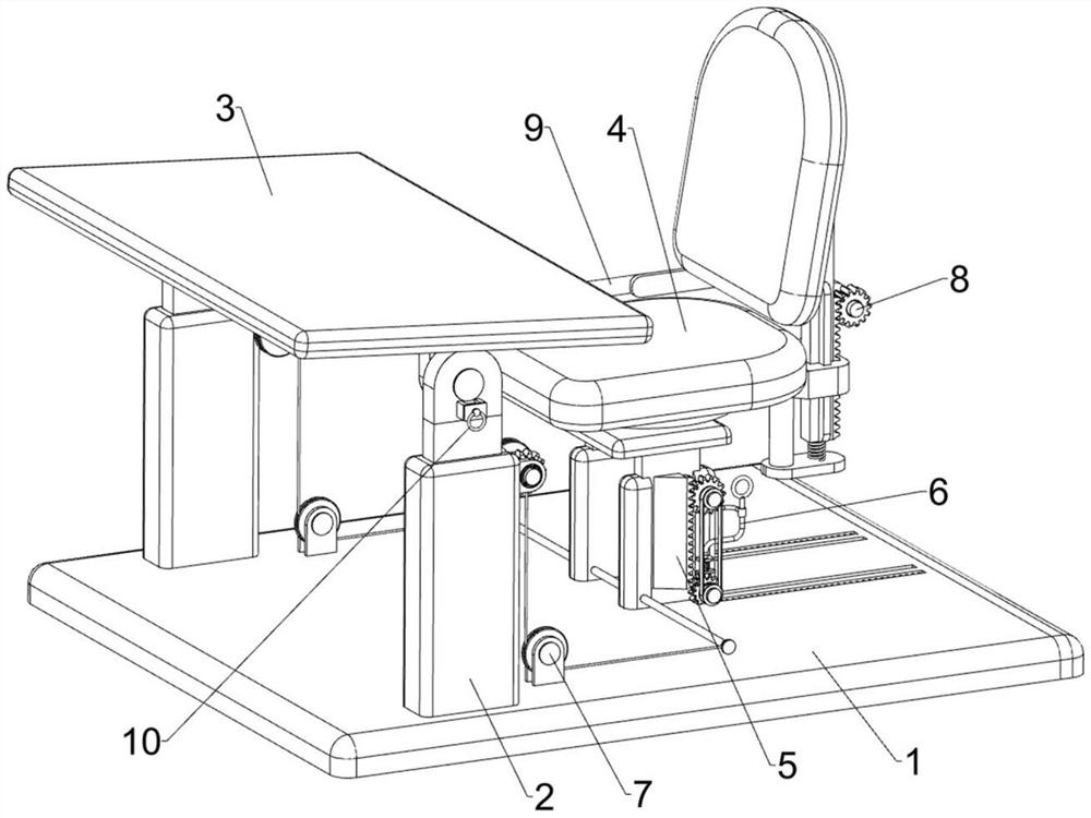 A desk and chair for students' sitting posture correction