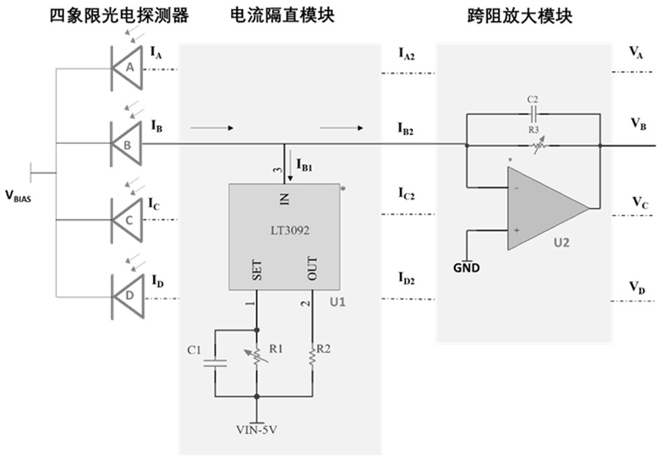 A Four-quadrant Detector Signal Conditioning Circuit for Displacement Feedback System