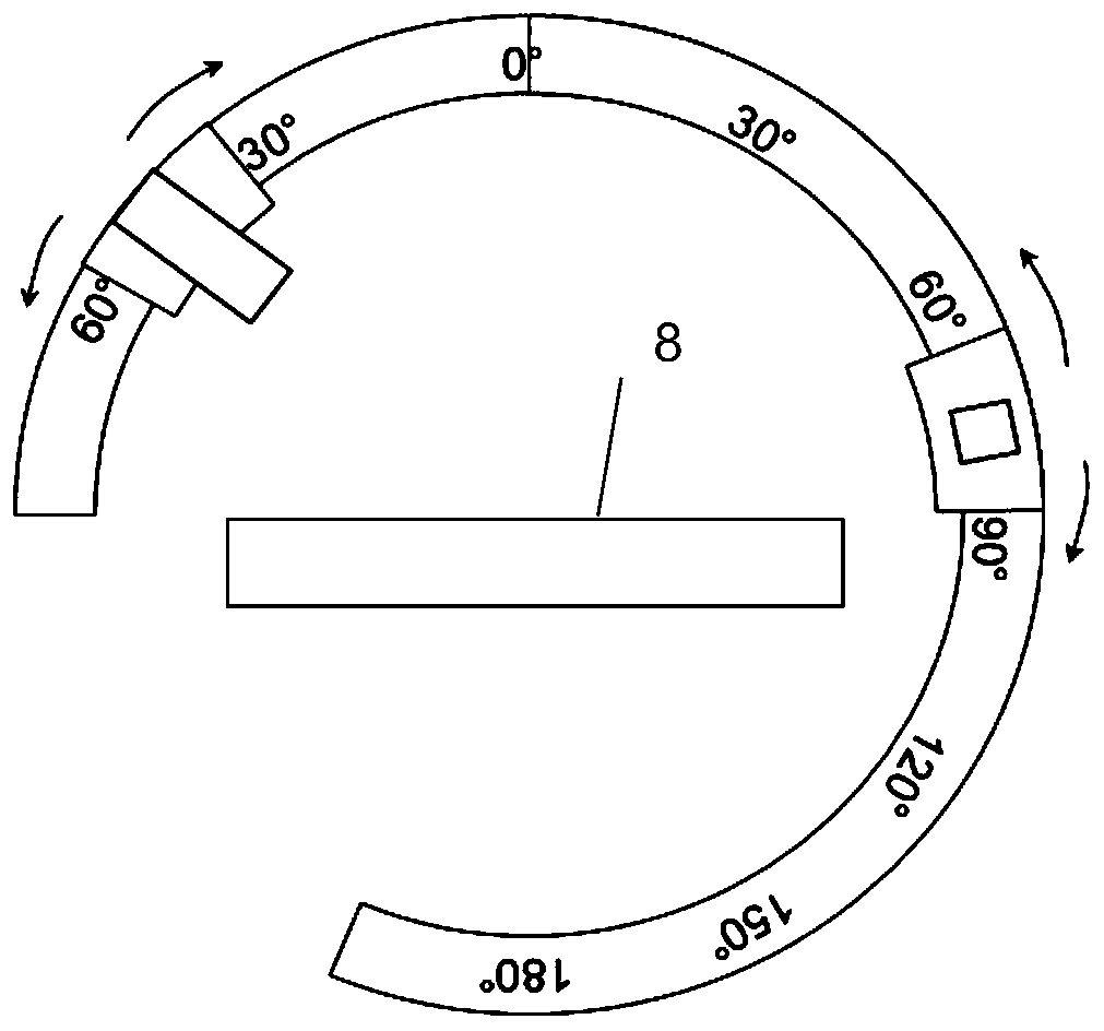 A non-contact glass brick refraction index measuring instrument