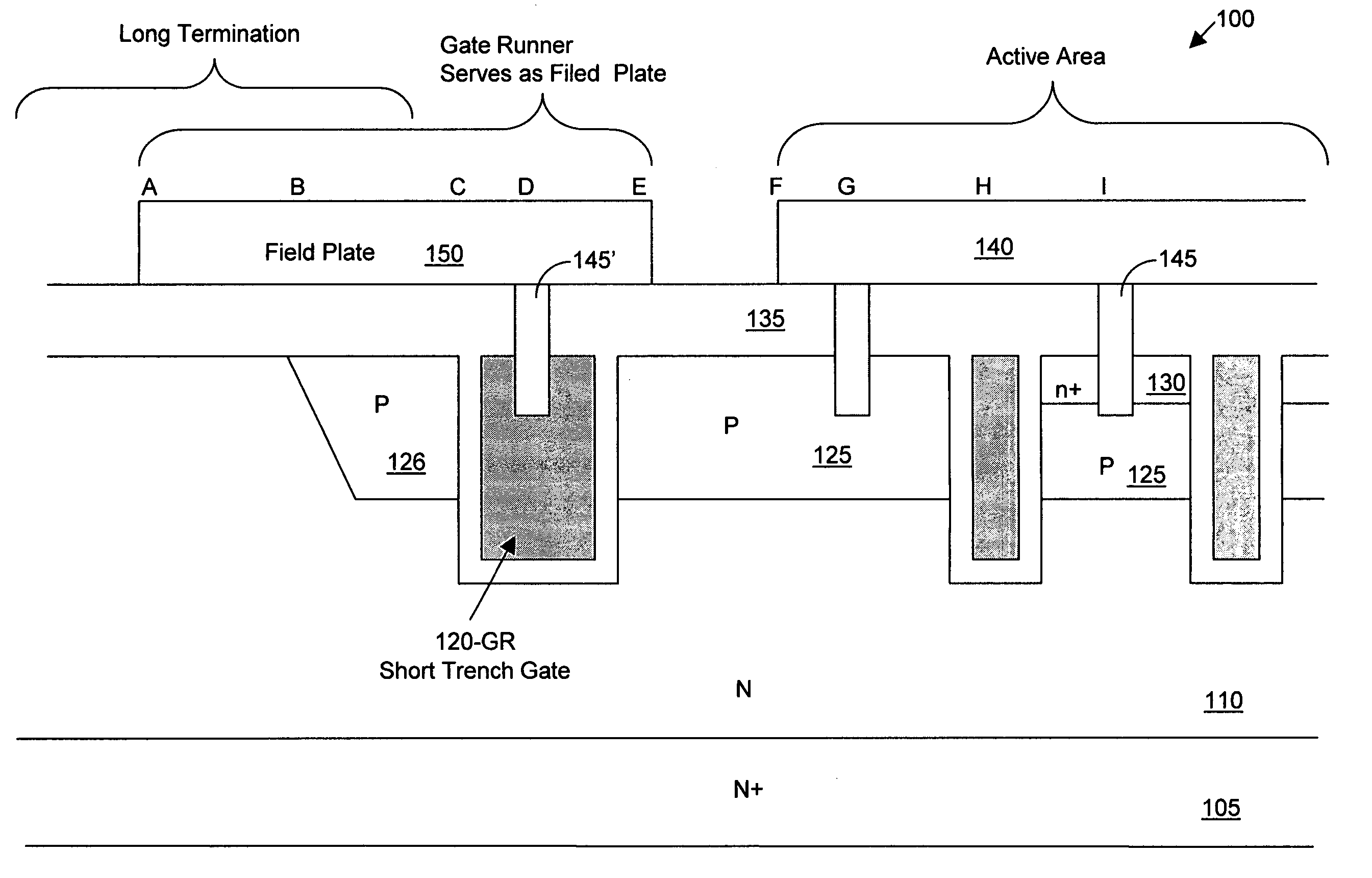 Trenched MOSFET device with contact trenches filled with tungsten plugs