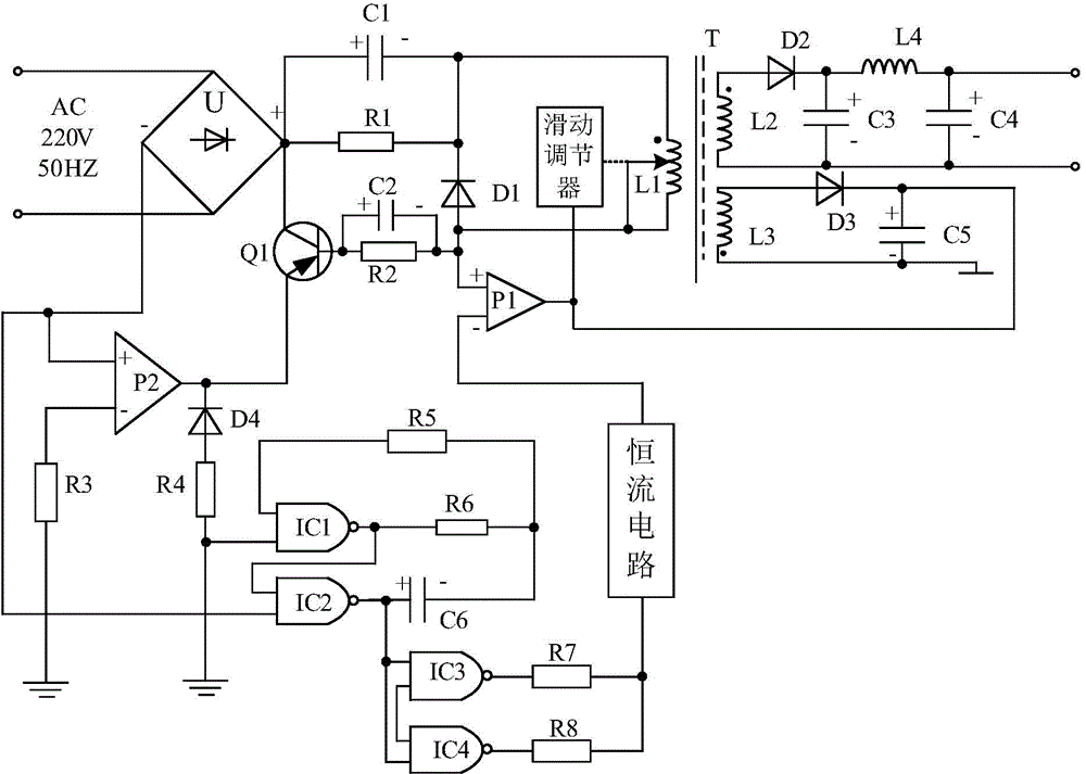 Constant current energy-saving drive power supply for electric power system fault detection apparatus