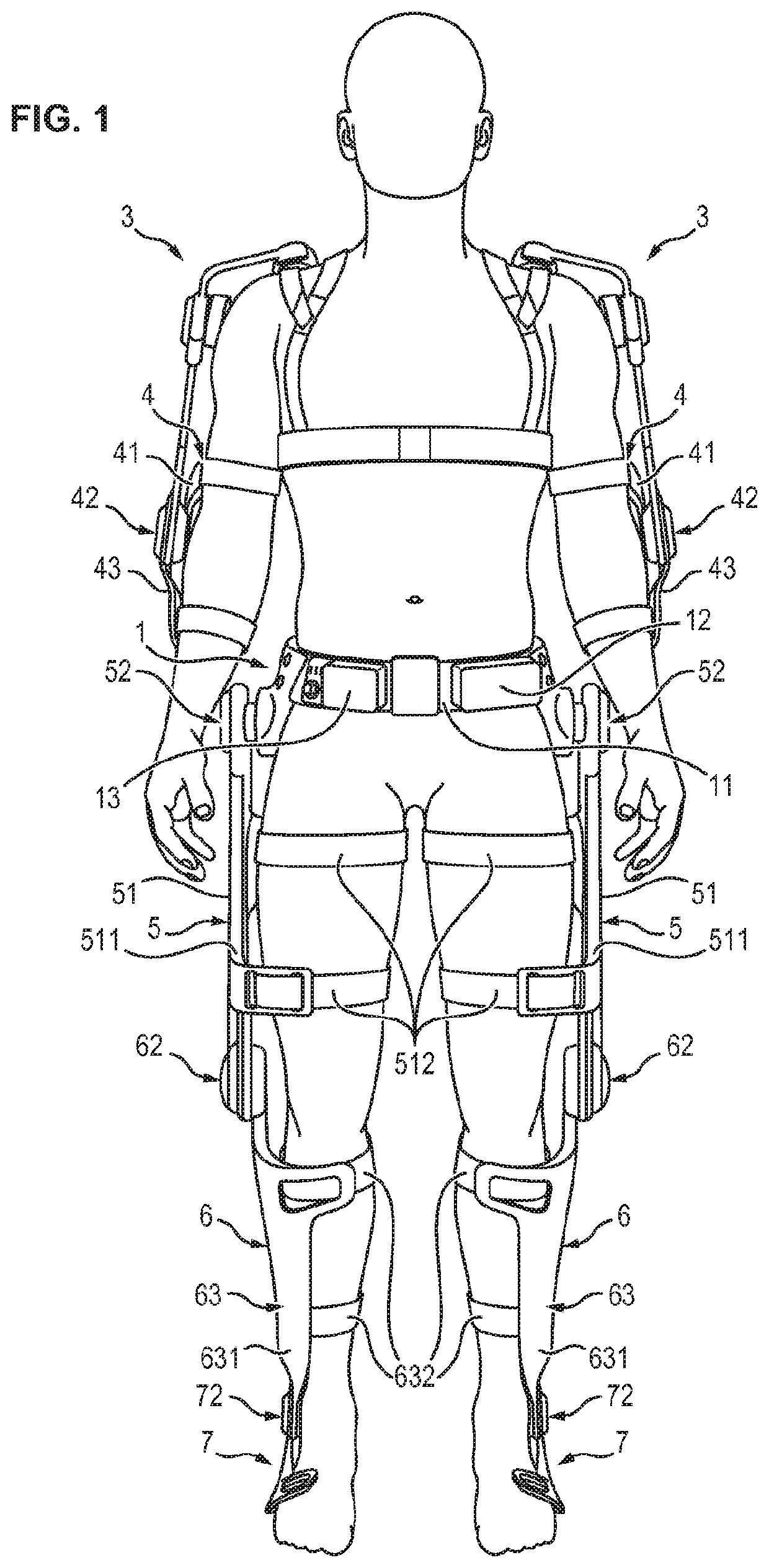 Foot portion for an exoskeleton structure