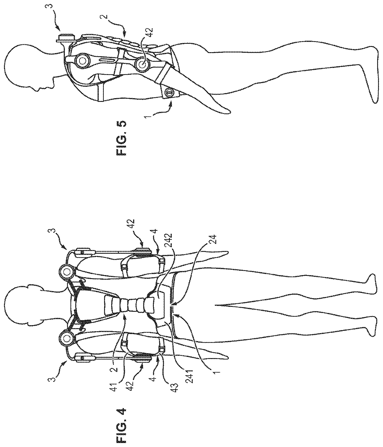 Foot portion for an exoskeleton structure