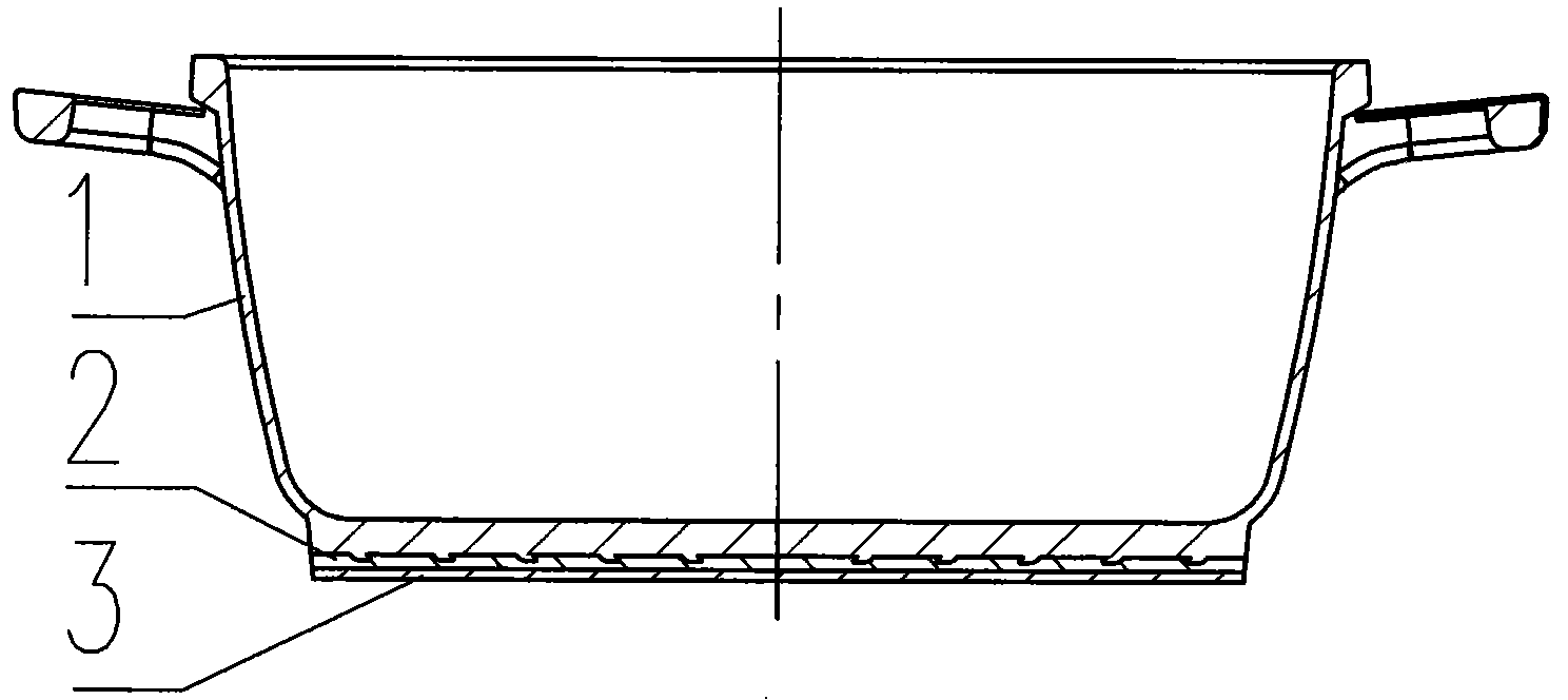 Die-casting compound bottom kettle and manufacturing method thereof