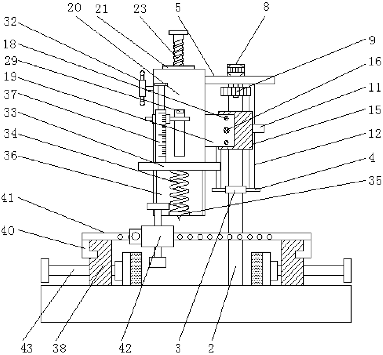 Hole drilling device having depth adjusting function