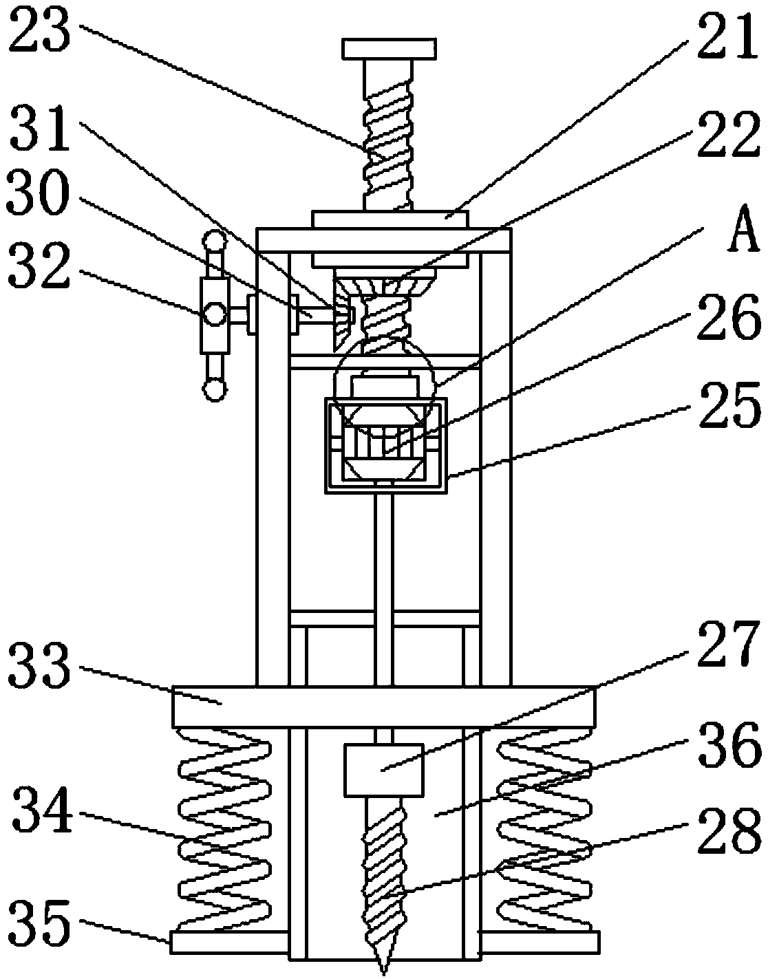 Hole drilling device having depth adjusting function