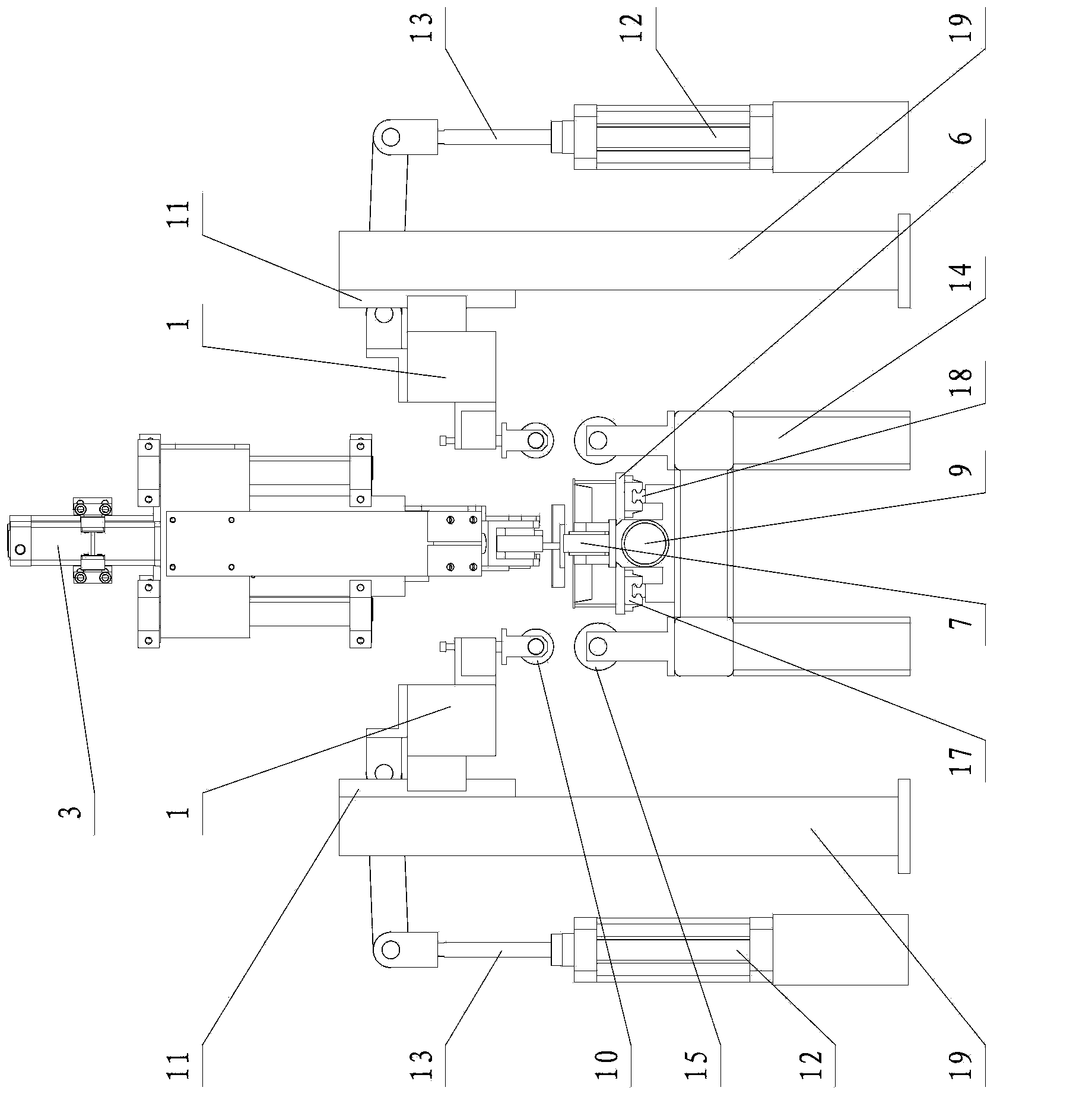 Laser stitch welding combined compressing device