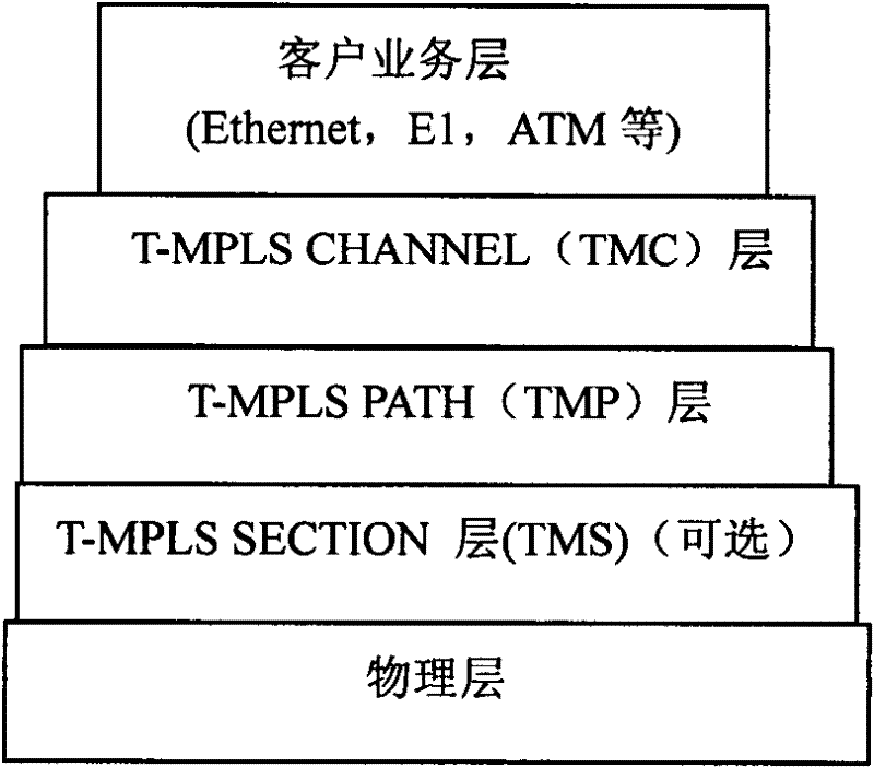 T-MPLS device model and layering encapsulating method