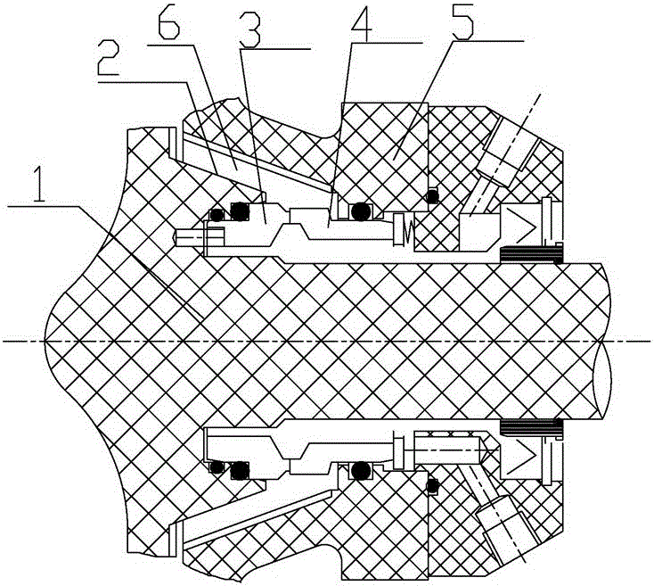 Sealing cavity of a plastic pump conical rotary noodle machine