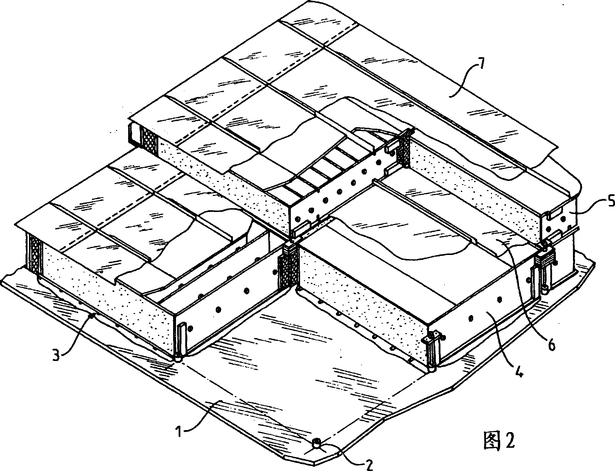 Method for adhesively fixing liquid gas adiabatic apparatus by undulance adhesive strip