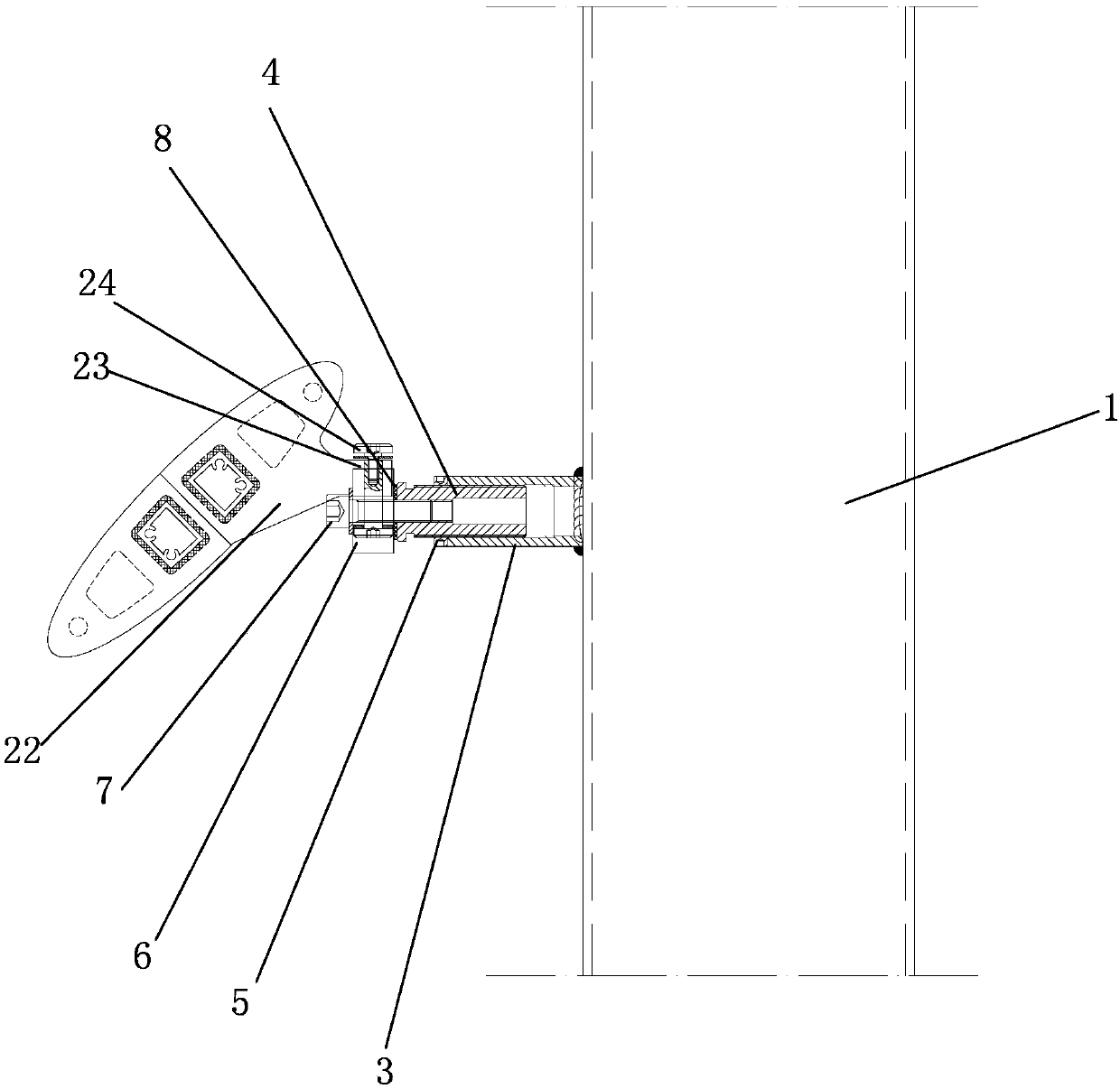 Angle-changeable ceramic rod curtain wall connecting system and installing method thereof