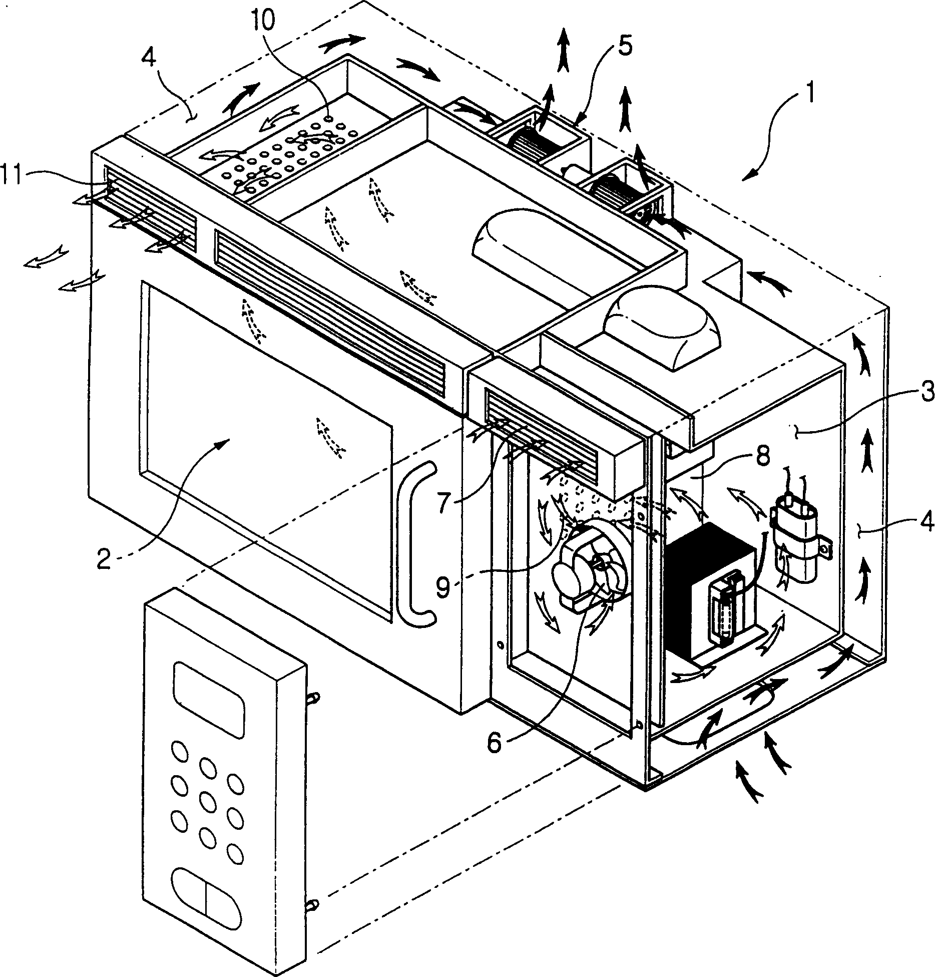 Wall hanging type microwave oven