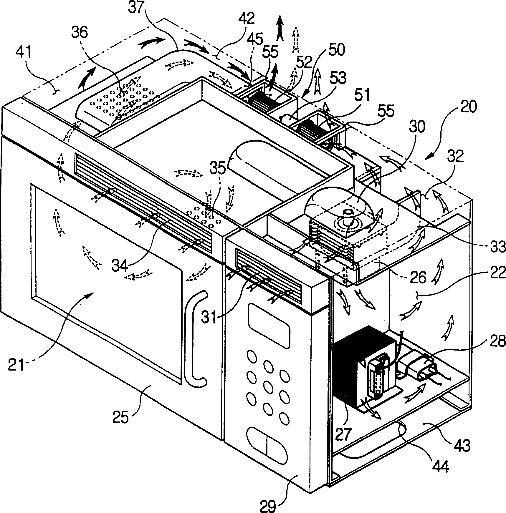 Wall hanging type microwave oven