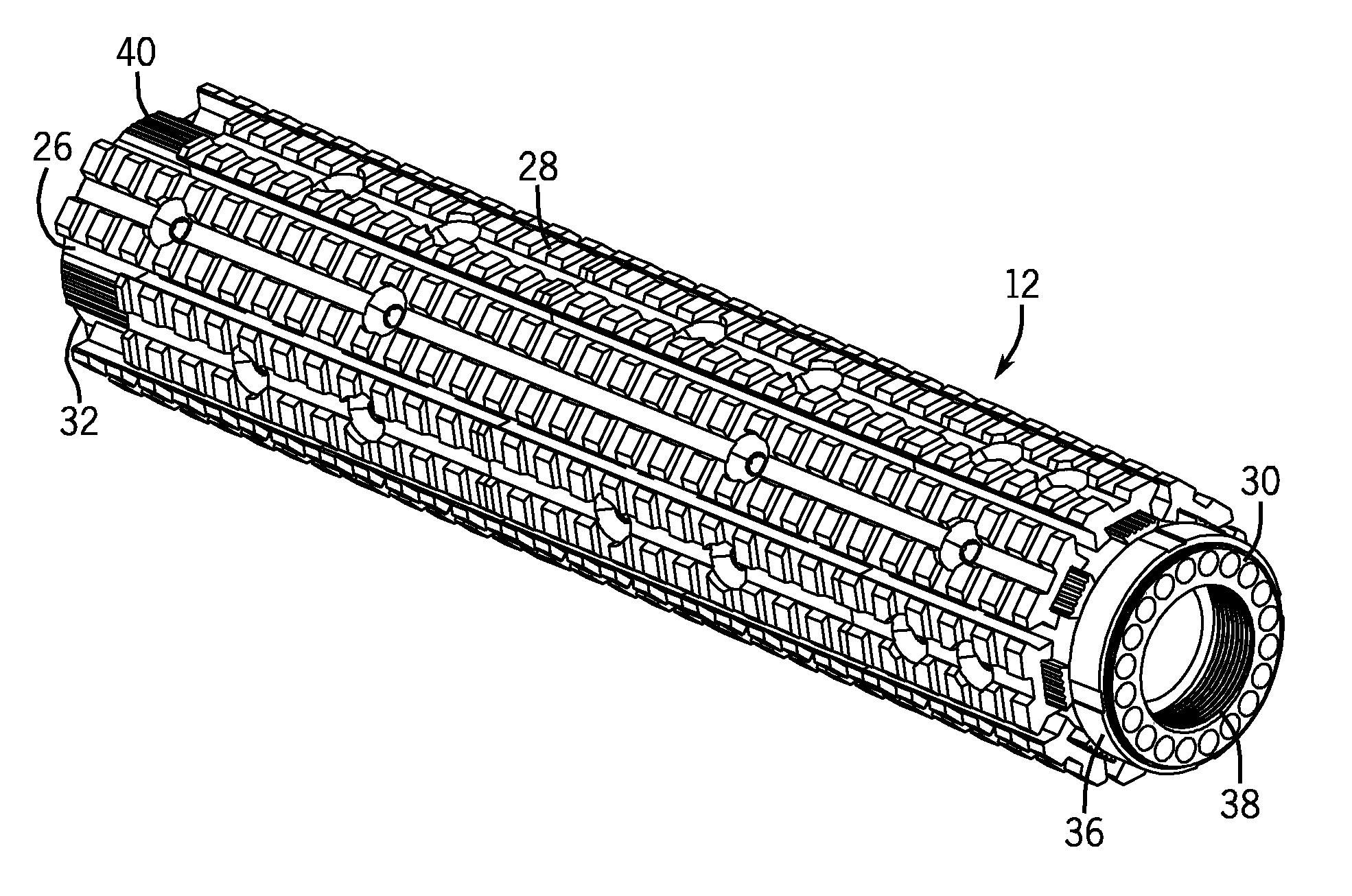 Forend with multiple locator rails