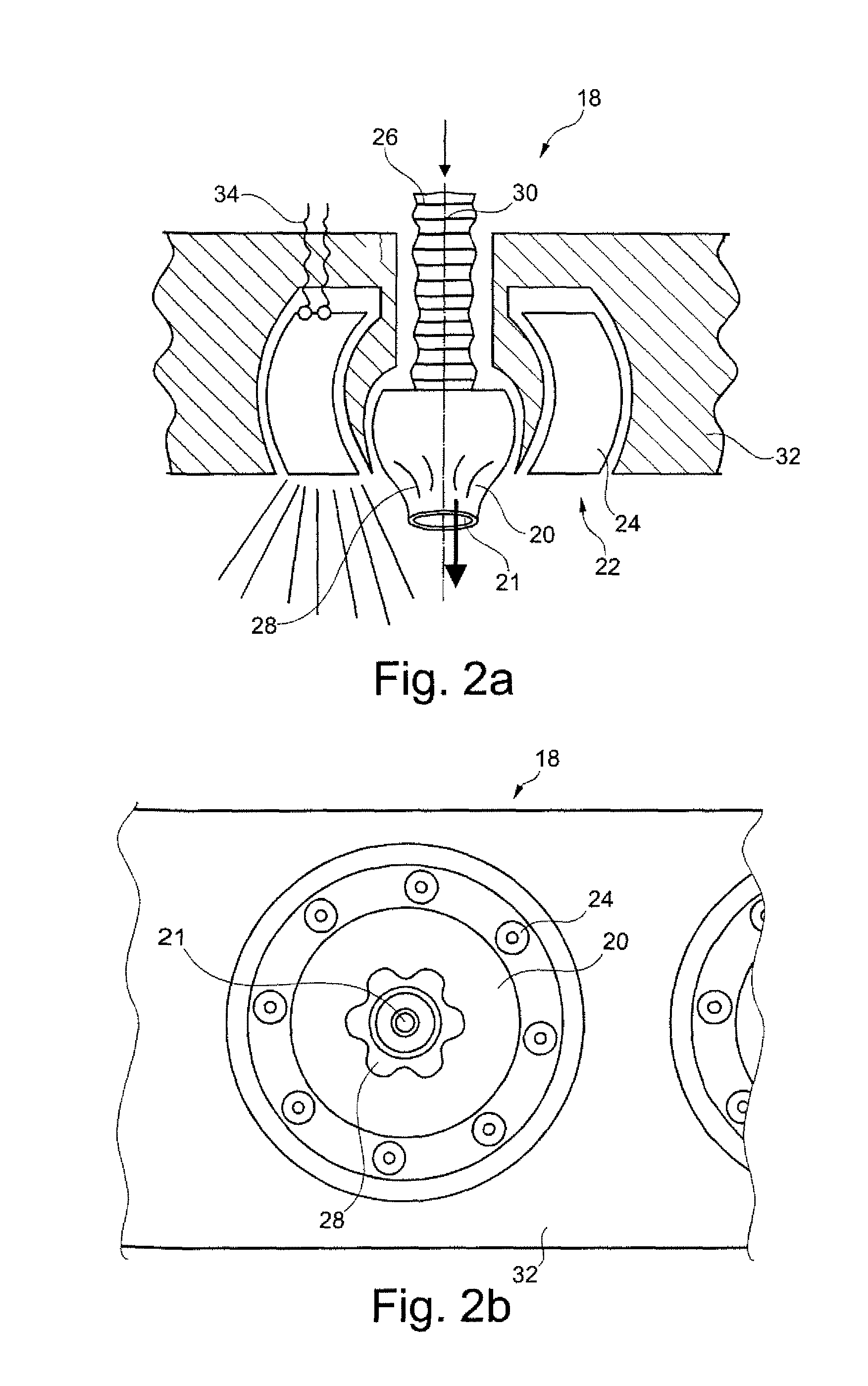 Service apparatus with an illuminator and an air shower