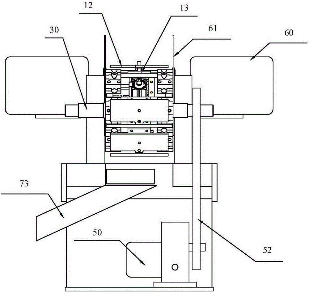 Continuous cutting and automatic discharging cutting machine special for angle valve quick opening