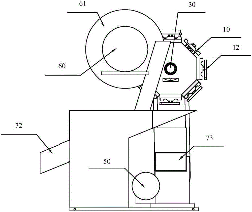 Continuous cutting and automatic discharging cutting machine special for angle valve quick opening