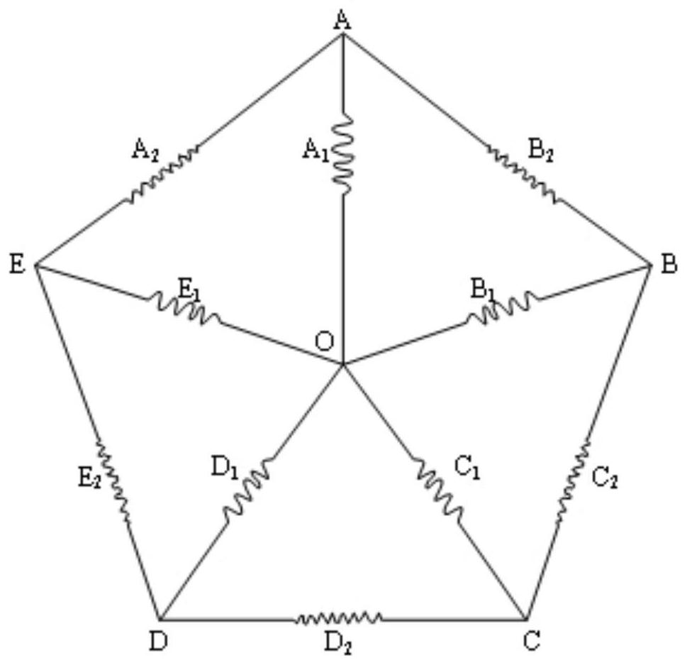 Five-phase induction motor winding design with star pentagon winding connection mode