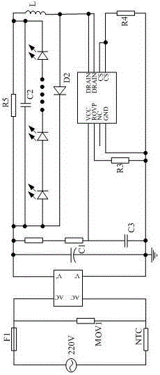 LED waterproof module based on ac single point light