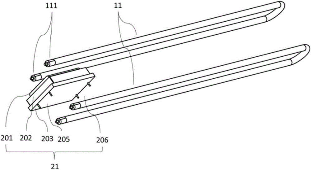 Induction type fluorescent lamp system structure