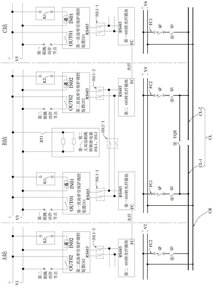 Double-side tripping protection system for DC traction power supply system based on digital communication