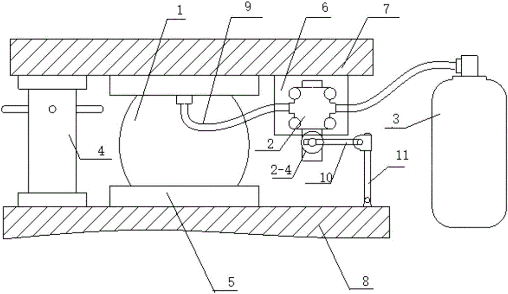 Altitude valve-based air bag control device for ship