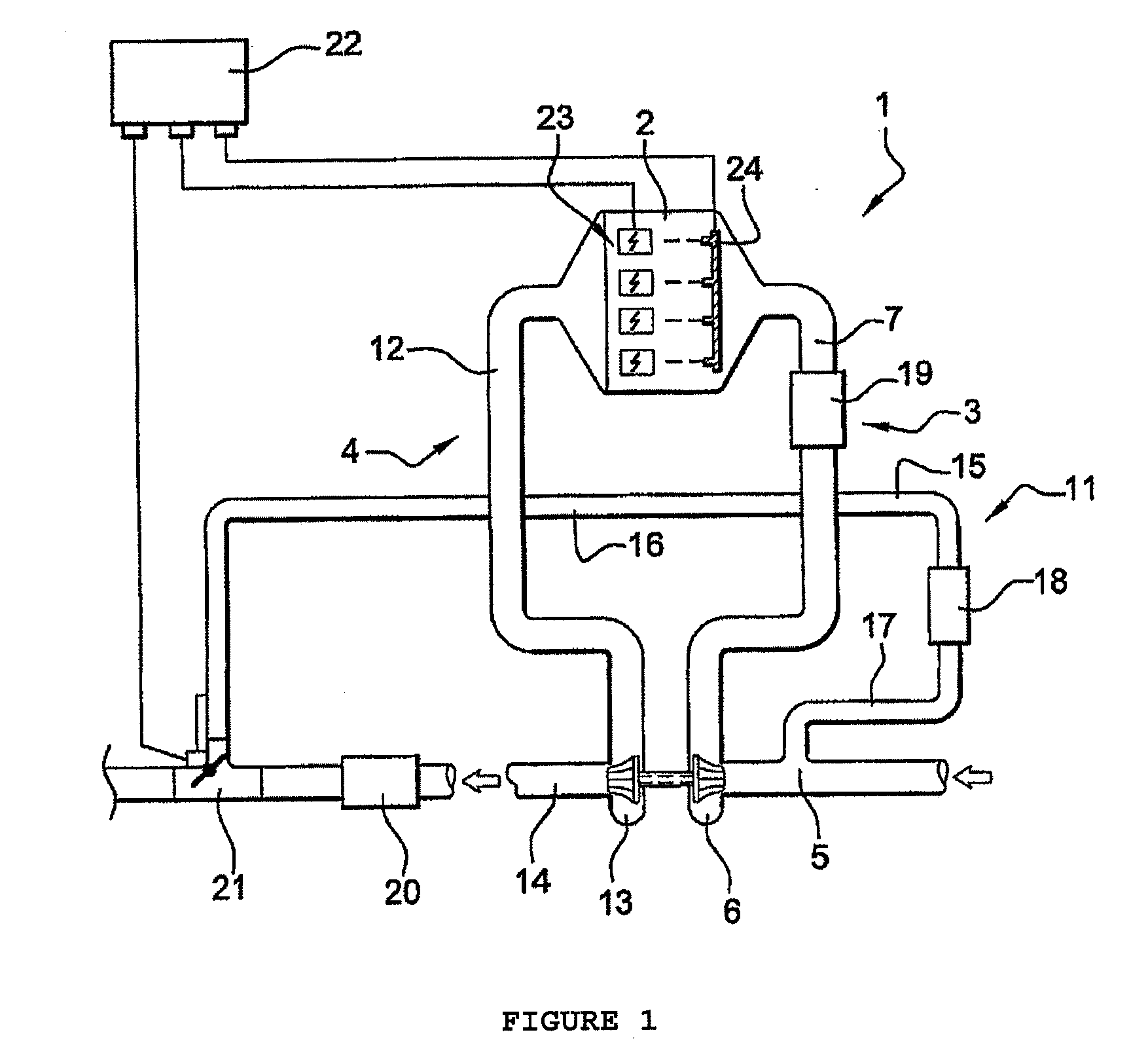 Petrol engine having a low-pressure egr circuit