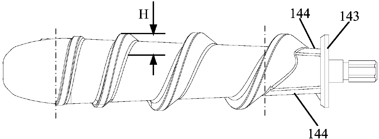 Squeezing screw, squeezing assembly and food processor