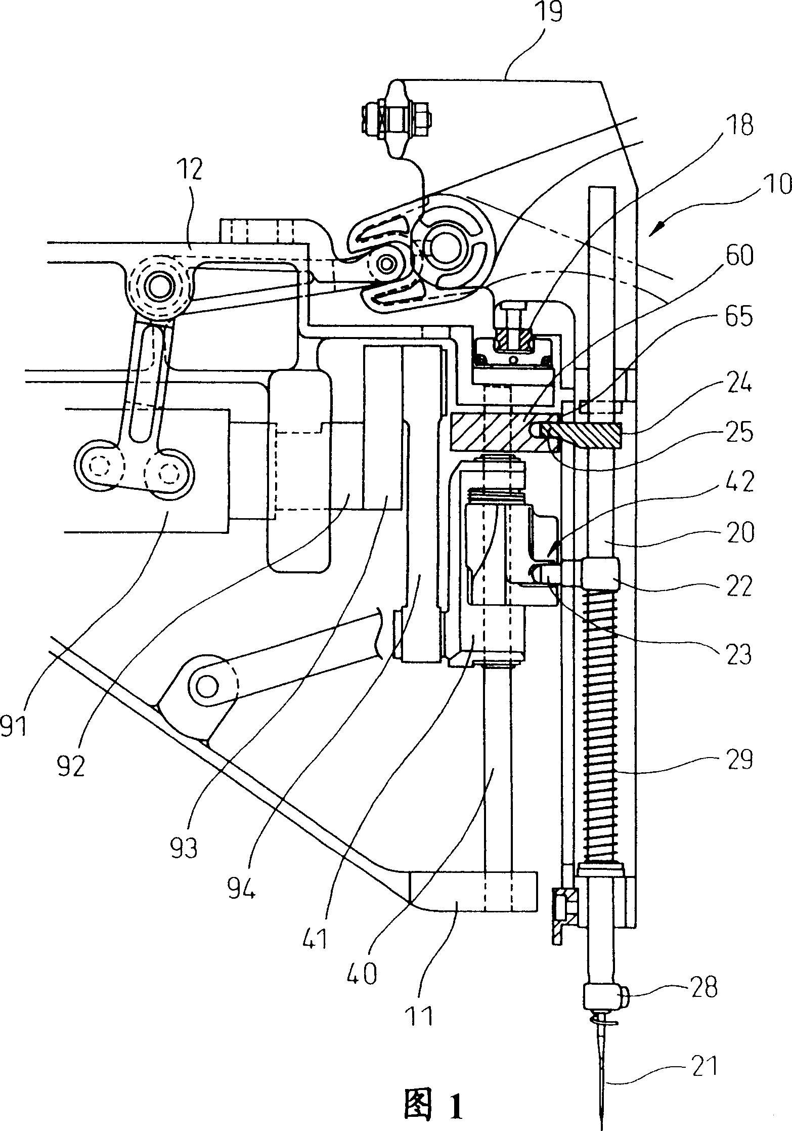 Jump sewing mechanism for sewing machine