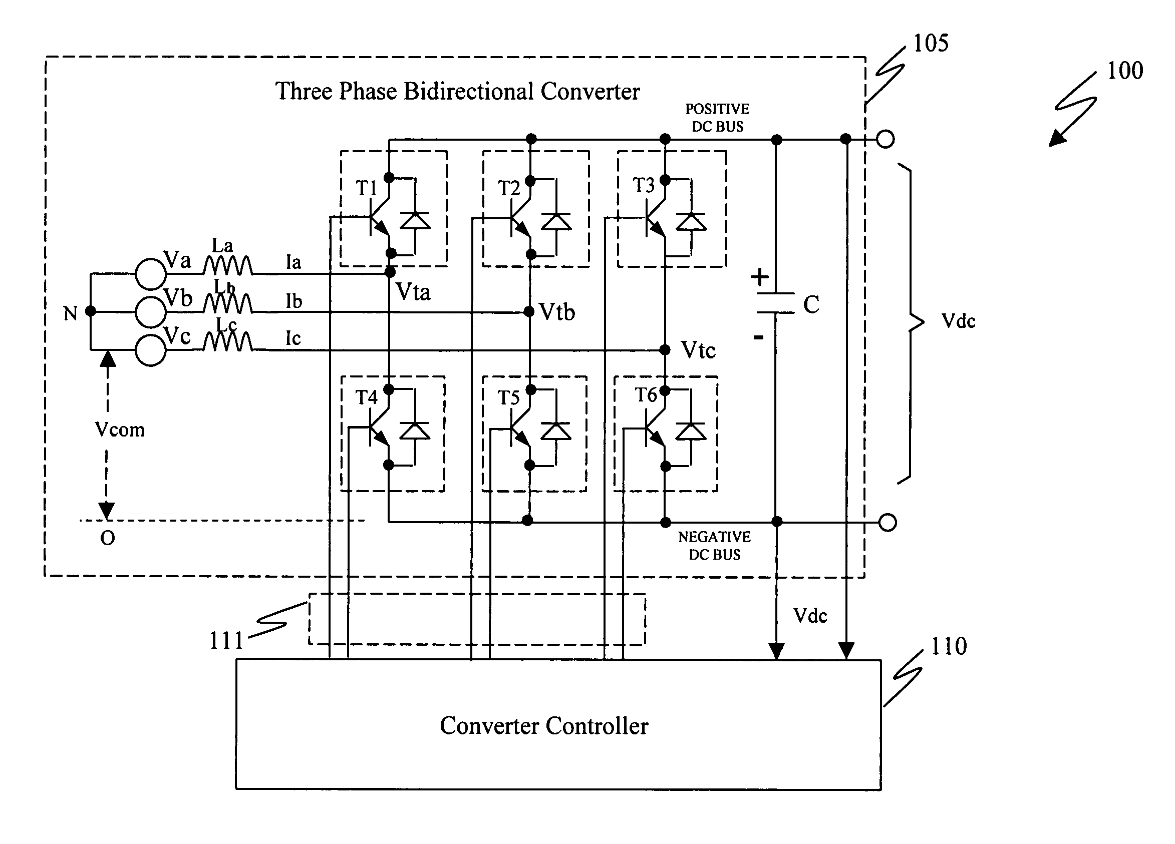 Modulation controller, method of controlling and three phase converter system employing the same