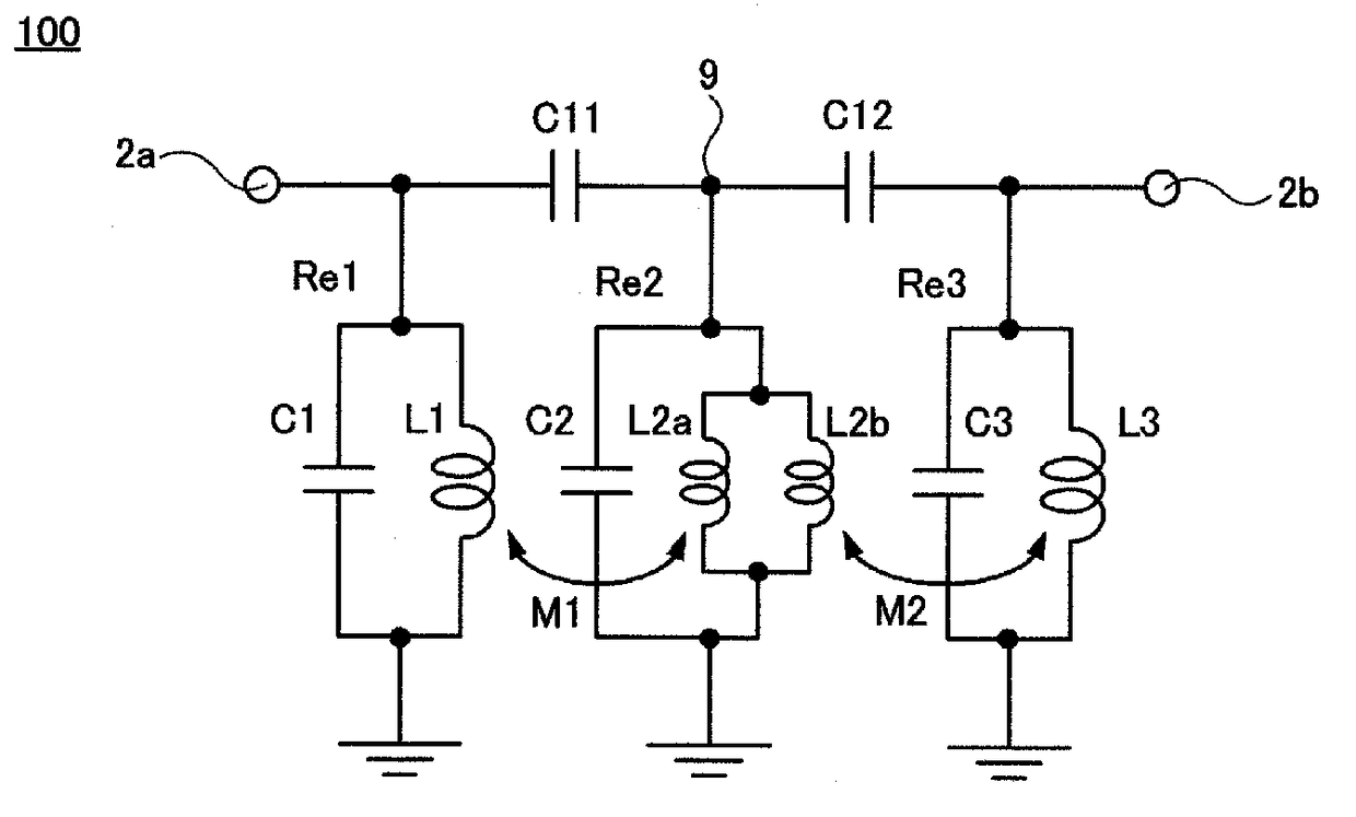 Band pass filter and laminate band pass filter